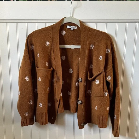 Madewell Brown Cardigan with White Floral Pattern - Picture 5 of 5